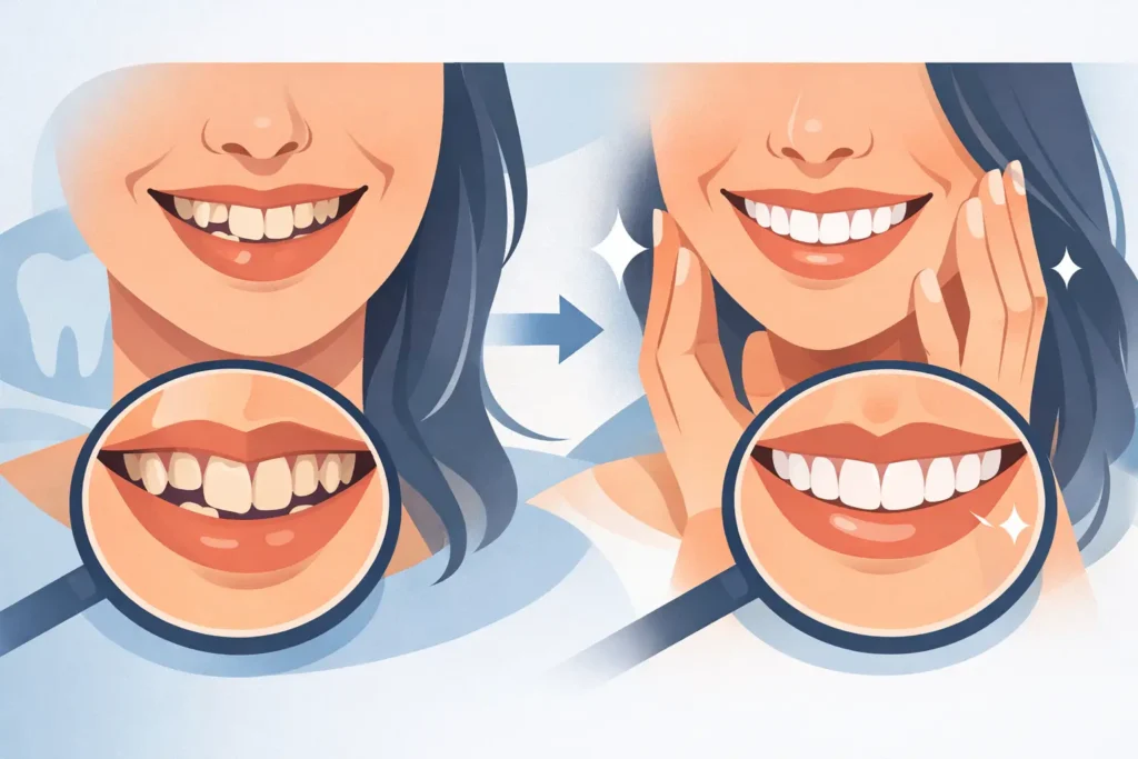 Smile makeover before after examples explained